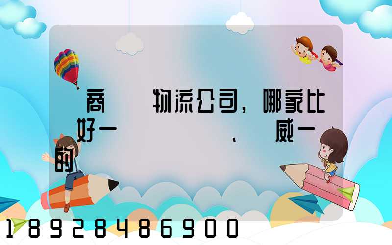 電商倉儲物流公司,哪家比較好一點、權威一點的